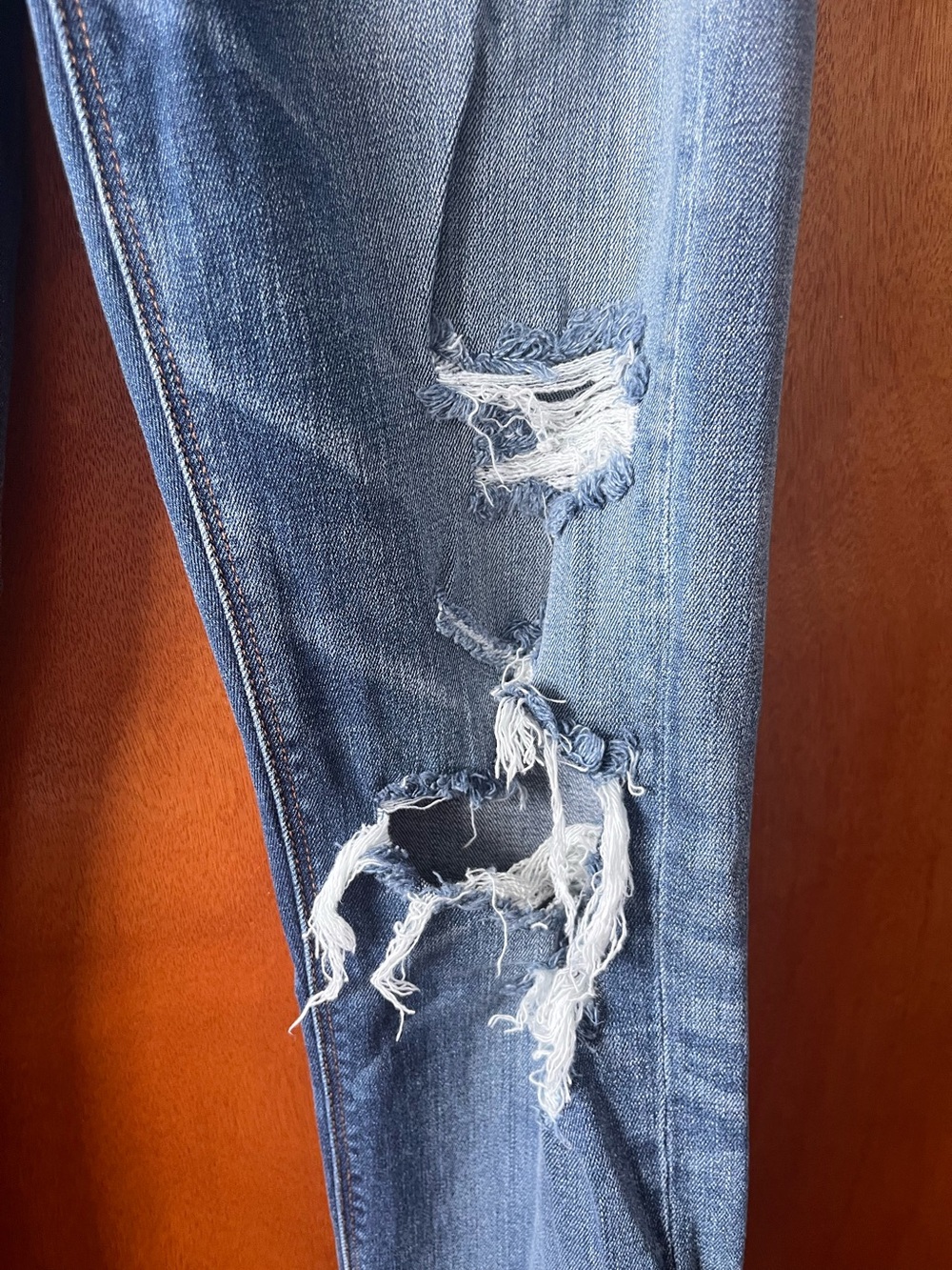American Eagle Outfitters Ripped Skinny Jeans - Medium Blue Wash - Picture 2 of 7